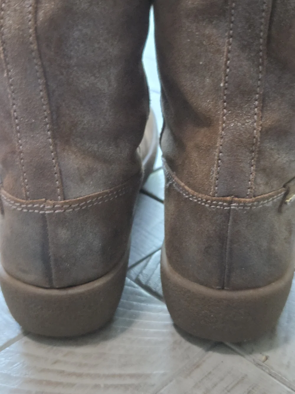 Coach Tanesha Women's Brown Metallic Suede Mid-Calf Buckle Faux Fur Lined Boots